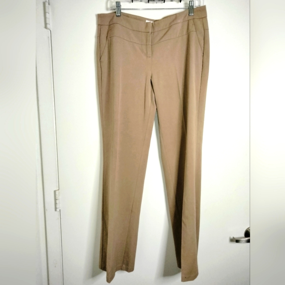 Elle (Size 6) Nude Tan Business Casual Career Wardrobe Staple Trouser Pants